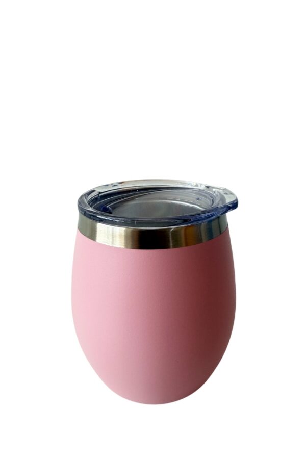 Mate Rosa Pequeño fuerte Mate Térmico QueBuenardo – 236 ml con tapa transparente