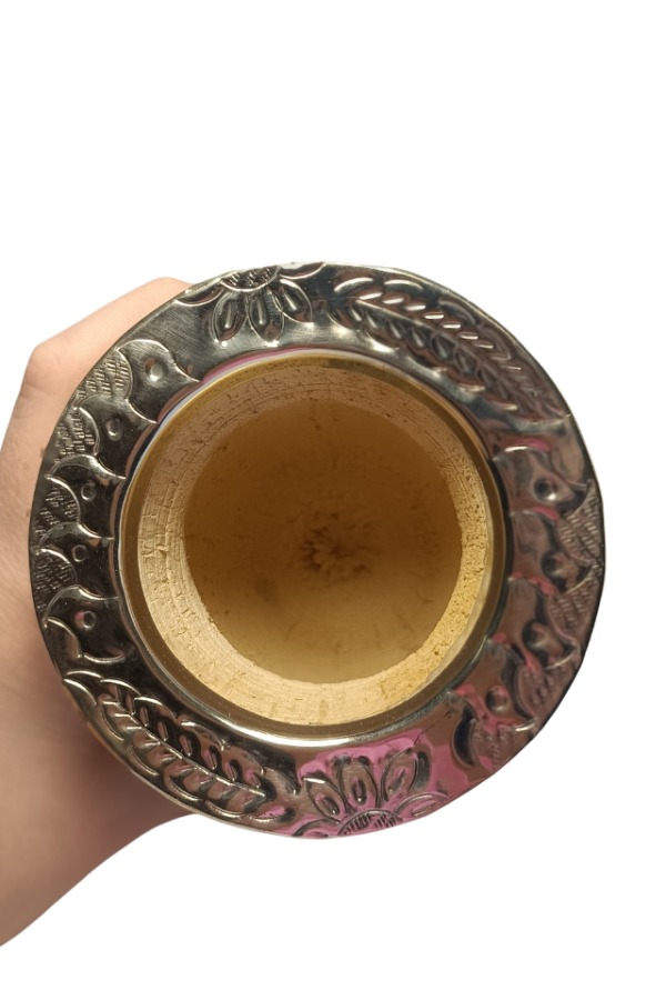 🧉 Mate Imperial Negro con dije de bandera argentina y virola de alpaca