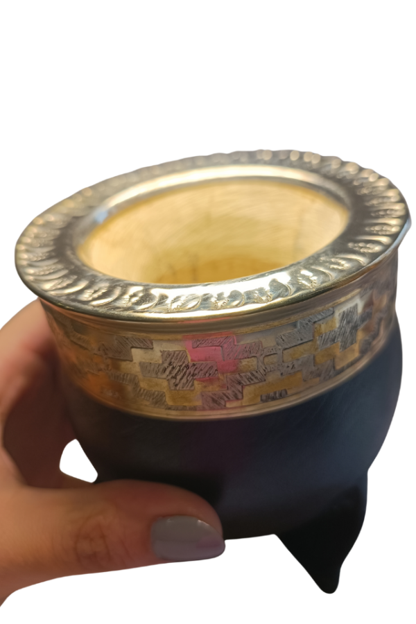 🧉 Mate Imperial Negro con virola de alpaca